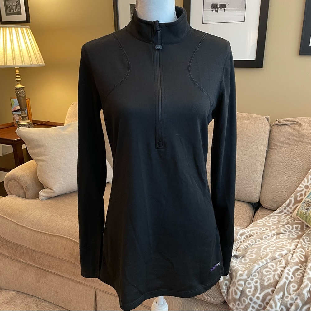 Terramar Black 1/2 Zip Long Sleeve Athletic Tee Size L